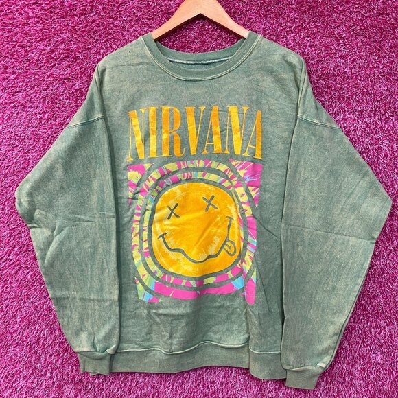 Nirvana Nevermind Green Grunge Crewneck size XL - Picture 1 of 4